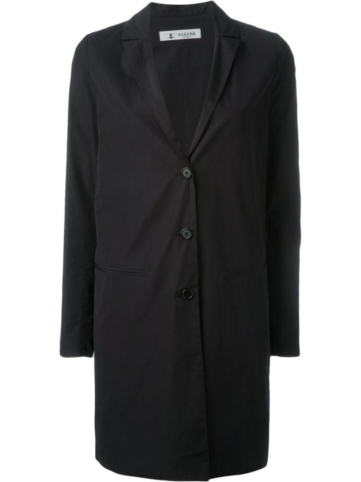 Barena Classic Single Breasted Coat, Women's, Size: 44, Black, Cotton