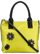 Pinko Brooch Embellished Tote Bag - Yellow & Orange