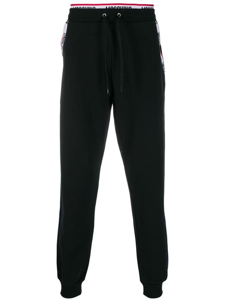 Moschino Logo Trim Jogging Bottoms - Black