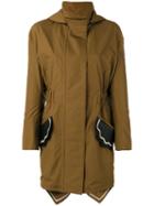 Fendi - Scallop Pocket Parka - Women - Silk/cotton/lamb Skin/spandex/elastane - 40, Green, Silk/cotton/lamb Skin/spandex/elastane