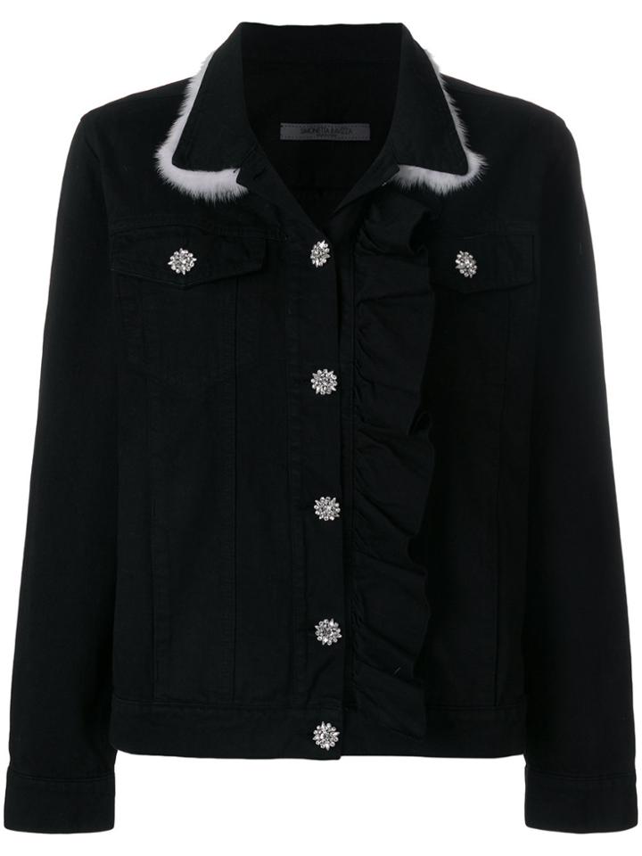 Simonetta Ravizza Ruched Denim Jacket - Black