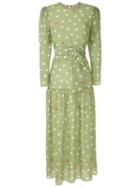 Adriana Degreas Silk Polka Dot Dress - Green