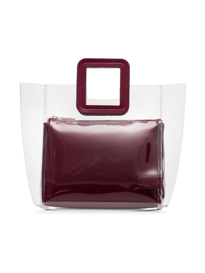 Staud Burgundy Shirley Leather Pvc Bag - Red