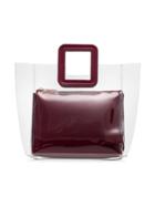 Staud Burgundy Shirley Leather Pvc Bag - Red