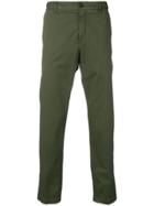 White Sand Green Casual Chinos