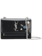 Saint Laurent Embellished Sunset Chain Wallet - Black