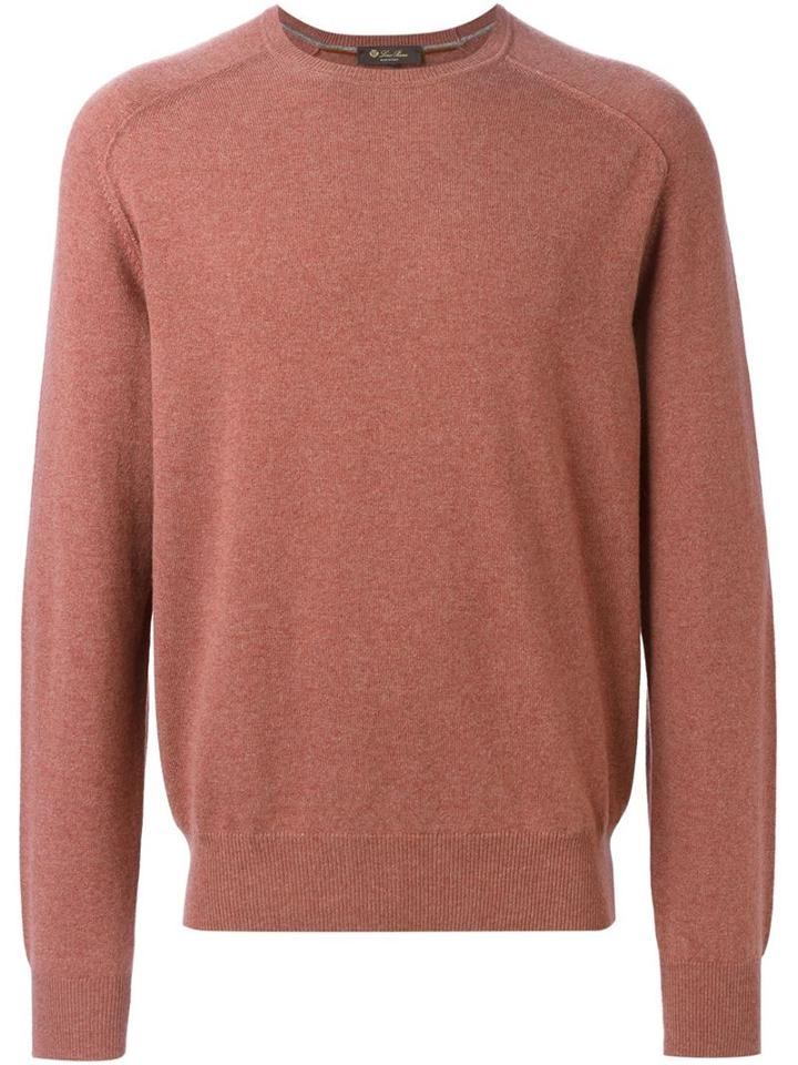 Loro Piana Crew Neck Sweater, Men's, Size: 46, Pink/purple, Cashmere