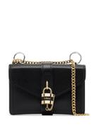 Chloé Aby Chain-trimmed Leather Shoulder Bag - Black