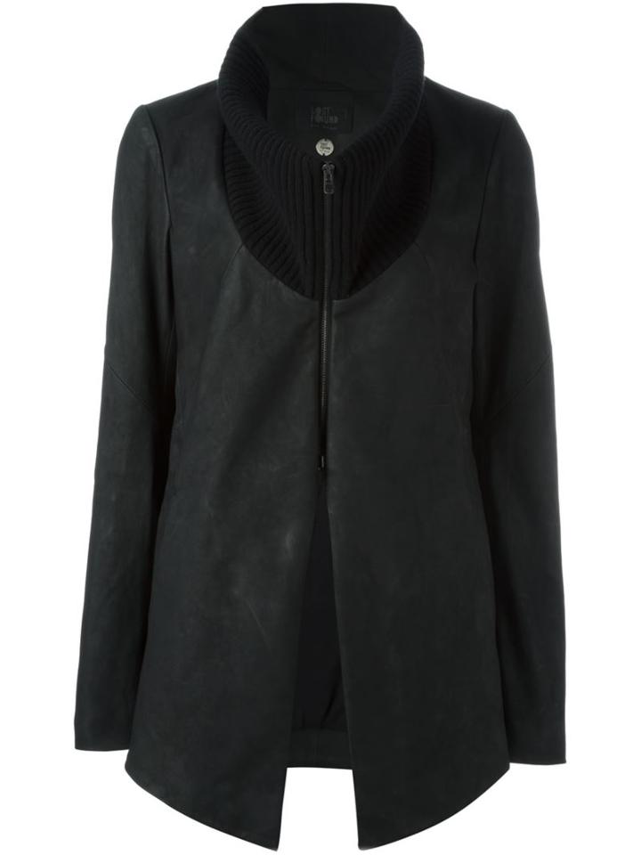 Lost & Found Ria Dunn Wool Collar Leather Jacket