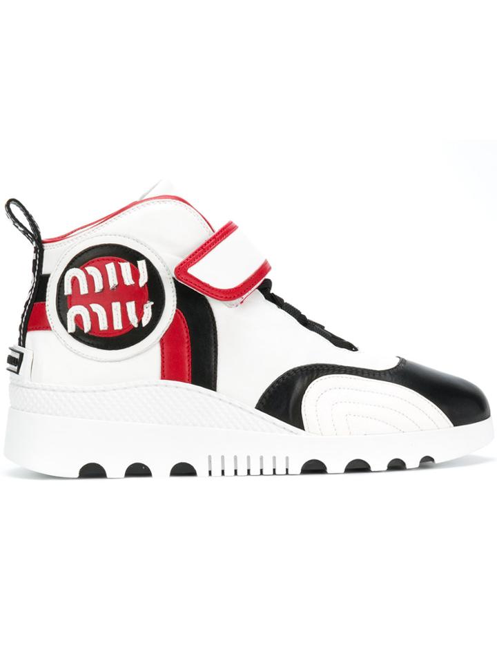 Miu Miu Jourdan Hi-top Sneakers - White