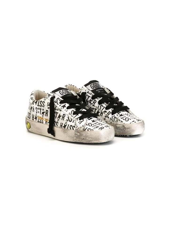 Golden Goose Deluxe Brand Kids Logo Print Sneakers, Boy's, Size: 26, White