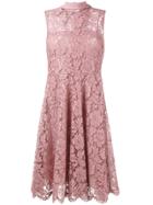 Valentino Lace Embroidered Flared Dress - Pink & Purple