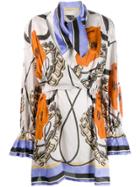 Each X Other Printed Wrap Mini Dress - Neutrals