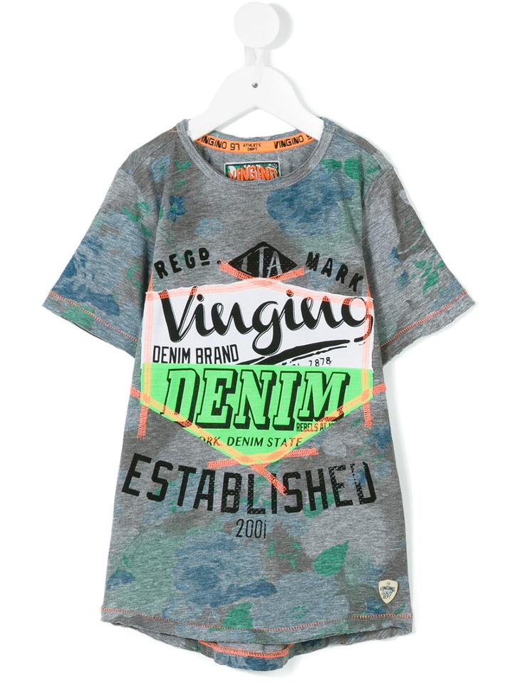 Vingino - Neon Detailing T-shirt - Kids - Cotton/viscose - 10 Yrs, Grey
