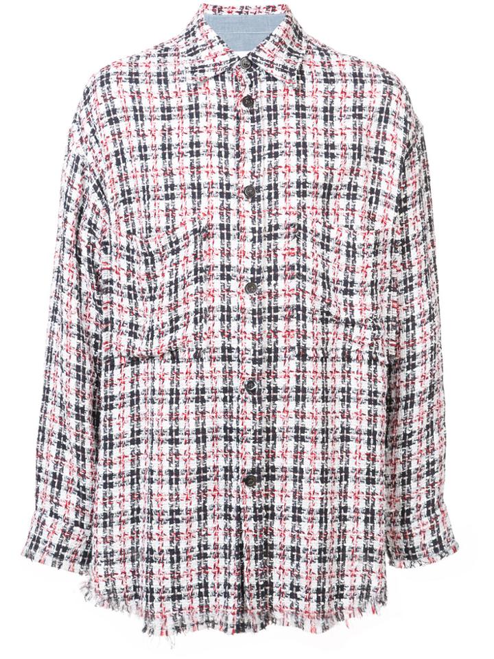 Faith Connexion Oversize Tweed Shirt - White