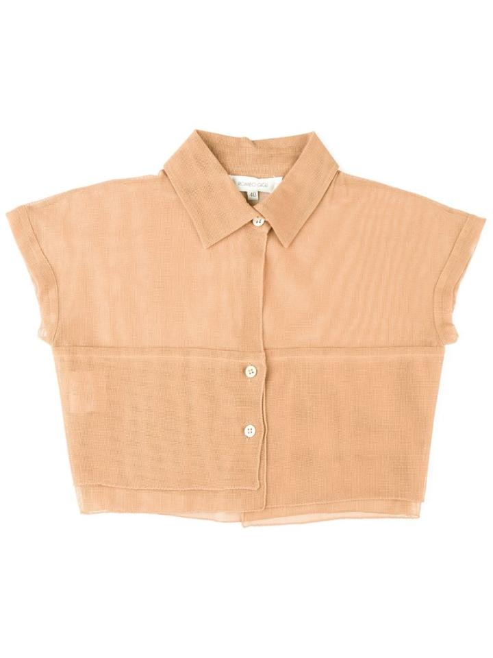 Romeo Gigli Vintage Cropped Fine Mesh Shirt