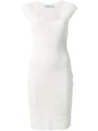 Blumarine Fitted Cap Sleeve Dress, Women's, Size: 42, White, Viscose/polyamide