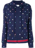 Iceberg Star Embroidered Zipped Hoodie - Blue