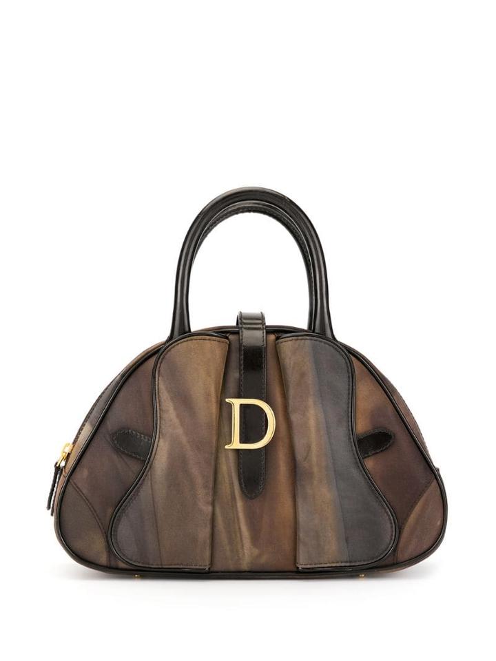 Christian Dior Pre-owned Marble Effect Boston Tote - Brown