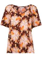 L'autre Chose Abstract Floral-print Top - Brown