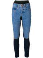Jean Paul Gaultier Vintage Knitted Denim Combo Trousers - Blue