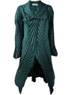 Issey Miyake Pleated Coat, Women's, Size: 2, Green, Polyester/polyurethane/triacetate
