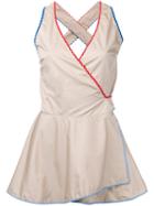 Anna October - Flared V-neck Top - Women - Cotton - M, Nude/neutrals, Cotton