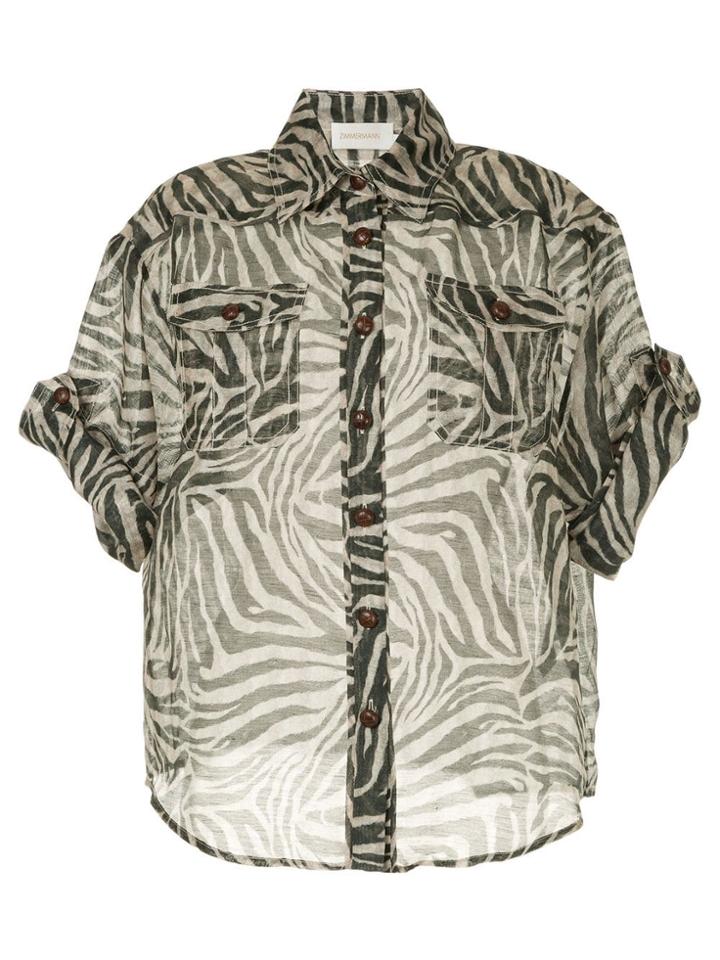 Zimmermann Fading Zebra Print Blouse - Black