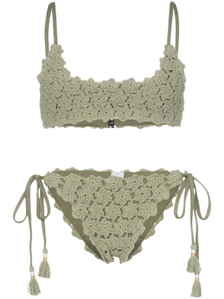 She Made Me Maalai Crochet Bikini - Green