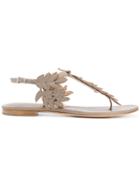 Unützer Leaf Motif Flat Sandals - Grey