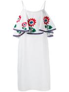 Daft - Floral Embroidered Dress - Women - Cotton - M, White, Cotton