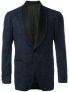 Gabriele Pasini Floral Embroidered Blazer, Men's, Size: 52, Blue, Cotton/spandex/elastane/viscose