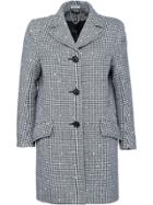 Miu Miu Embellished Houndstooth Coat - Grey