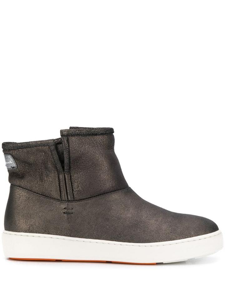 Santoni Fur-lined Ankle Boots - Grey