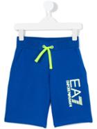 Ea7 Kids Printed Logo Shorts, Boy's, Size: 12 Yrs, Blue