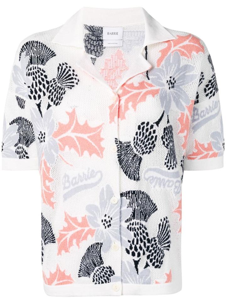 Barrie Embroidered Short-sleeve Cardigan - Neutrals