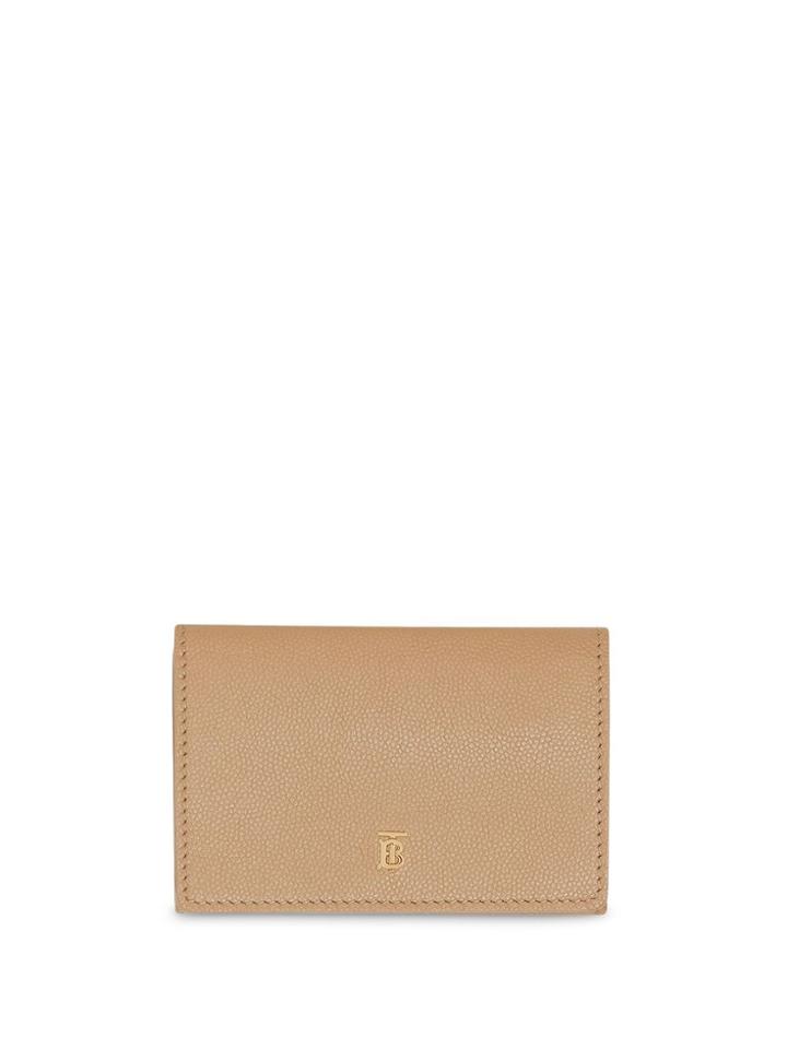 Burberry Small Grainy Leather Folding Wallet - Neutrals