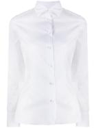 Barba Flared-hem Slim Shirt - White