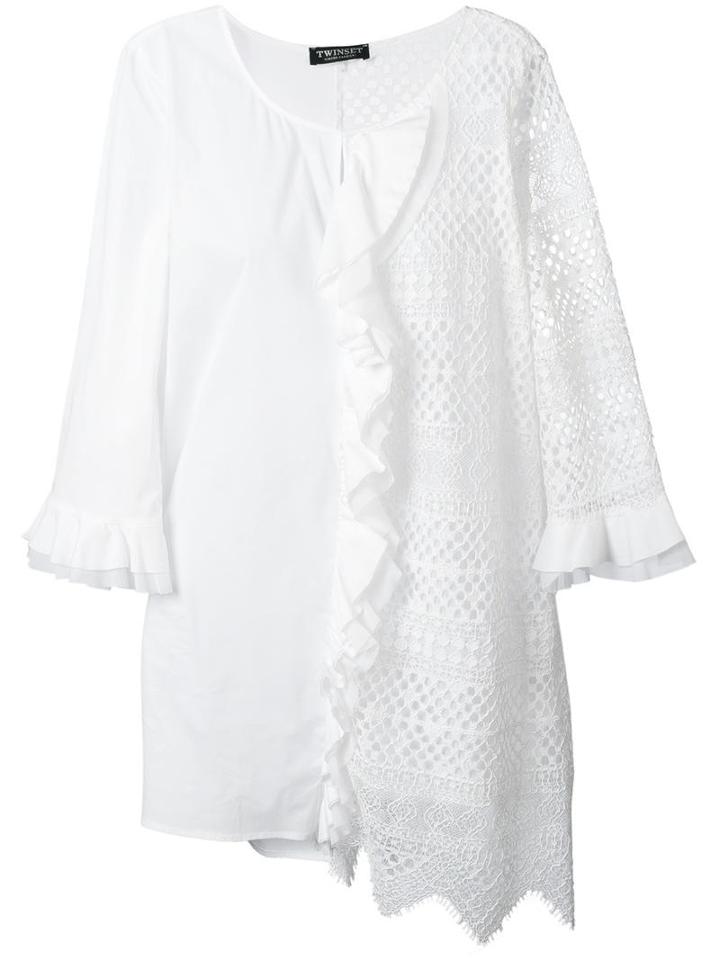 Twin-set Embroidered Tunic, Women's, Size: 50, White, Cotton/spandex/elastane/polyamide/viscose