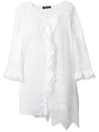 Twin-set Embroidered Tunic, Women's, Size: 50, White, Cotton/spandex/elastane/polyamide/viscose