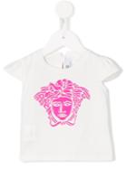 Young Versace - Medusa Embossed T-shirt - Kids - Cotton/spandex/elastane - 36 Mth, Toddler Girl's, White