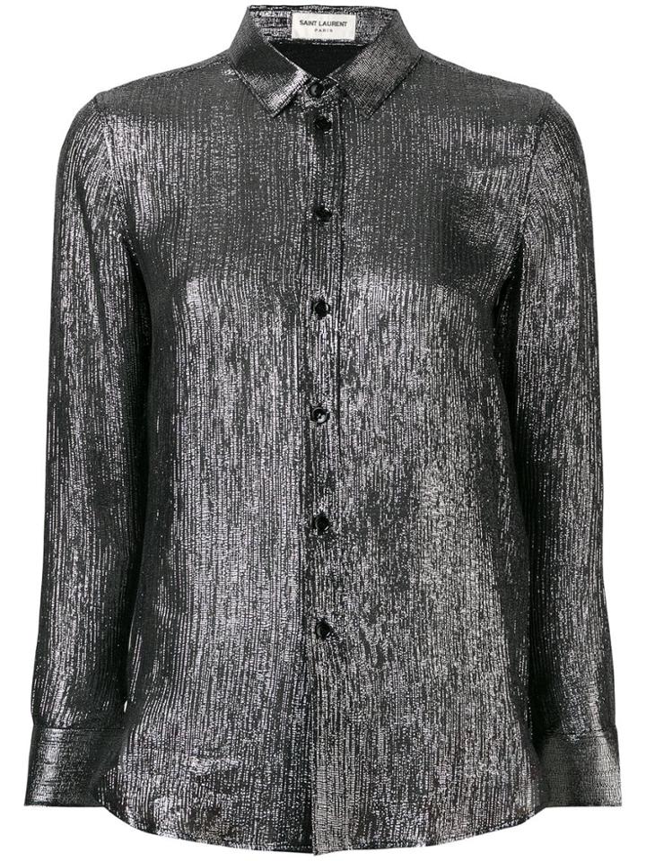 Saint Laurent Metallic Shirt - Silver