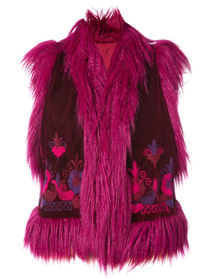 Anna Sui Windsor Velvet Vest - Red