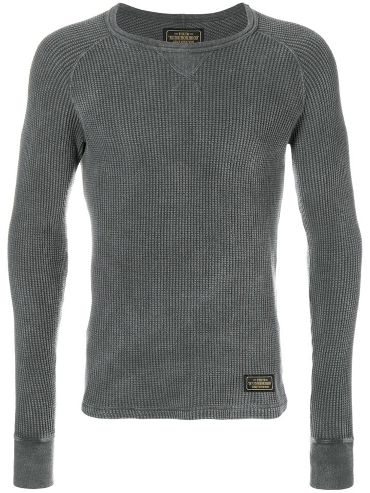 Neighborhood Long-sleeve Fitted Sweater - Grey