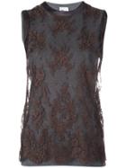 Brunello Cucinelli Lace Detail Top - Grey