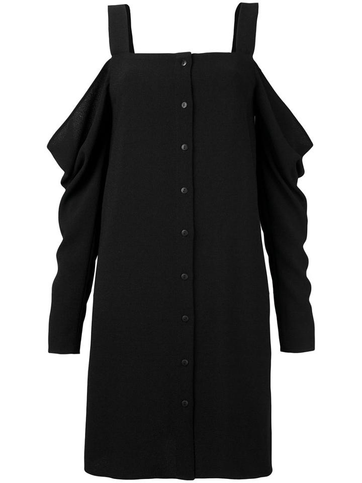 Off-shoulders Shirt Dress - Women - Polyester/spandex/elastane - 36, Black, Polyester/spandex/elastane, Designers Remix