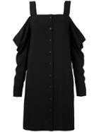 Off-shoulders Shirt Dress - Women - Polyester/spandex/elastane - 36, Black, Polyester/spandex/elastane, Designers Remix