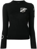 Each X Other Badge Detail Crew Neck Sweater - Black