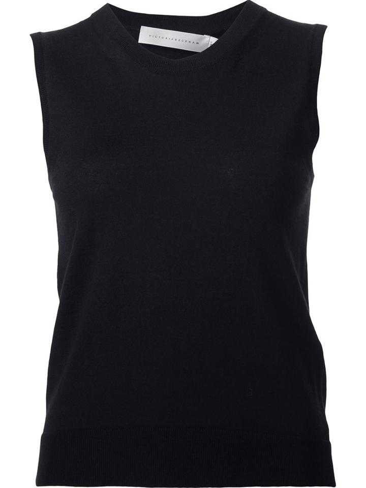 Victoria Beckham Sleeveless Knit Top, Women's, Size: 3, Black, Cashmere