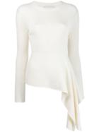 3.1 Phillip Lim Asymmetric Ribbed Knitted Top - White